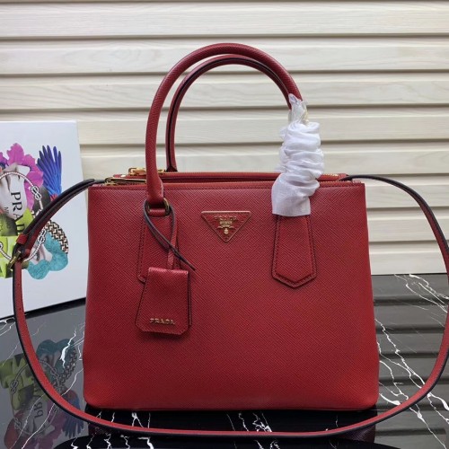 Prada Galleria Saffiano Leren Tas 1BA232 Rood