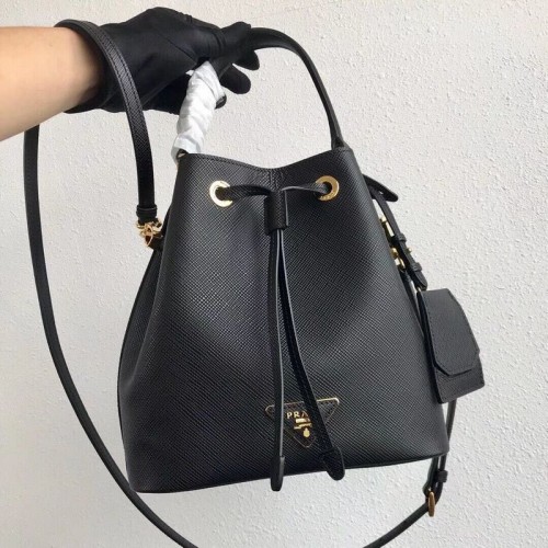 Prada Galleria Saffiano Leren Tas 1BE032 Zwart