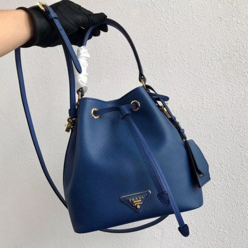 Prada Galleria Saffiano Leren Tas 1BE032 Blauw