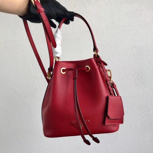 Prada Galleria Saffiano Leren Tas 1BE032 Rood
