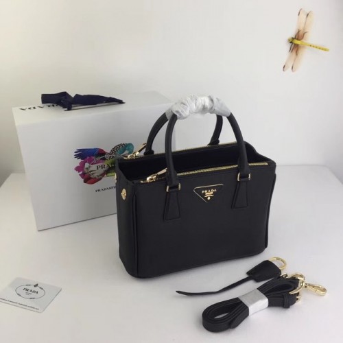 Prada Galleria Kleine Saffiano Leren Tas BN2316 zwart