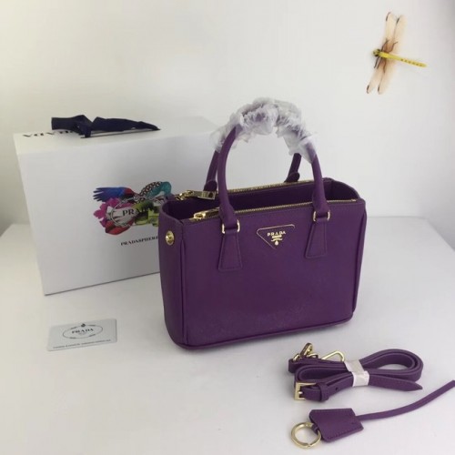 Prada Galleria Kleine Saffiano Leren Tas BN2316 paars