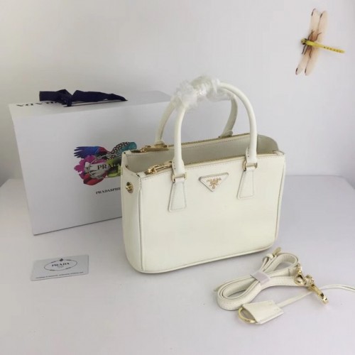 Prada Galleria Kleine Saffiano Leren Tas BN2316 wit