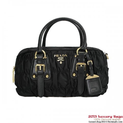 Prada Gaufre Stoffen Handtas BL0800 Zwart