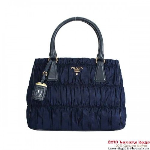 Prada Gaufre stoffen draagtas BN2393 donkerblauw
