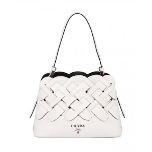 Prada Leren Prada Tress Handtas 1BA290 wit