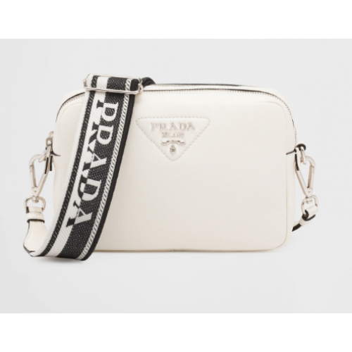 Prada Leren tas met schouderriem 1BH082 wit