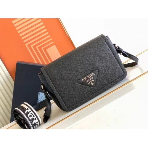 Prada Leren tas met schouderband 1DB443 zwart