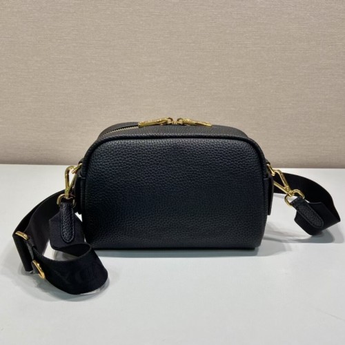 Prada Leren tas met schouderriem 1DH781 zwart
