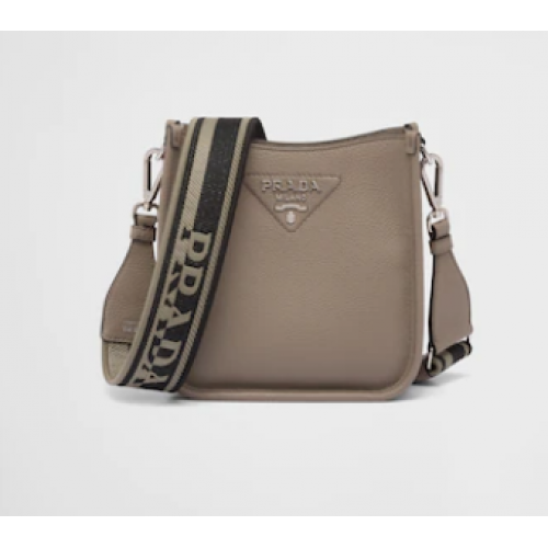 Prada Leren mini schoudertas 1BH191 grijs