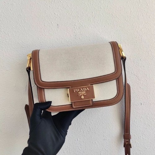 Prada Nappa Leren schoudertas 1AD257 bruin