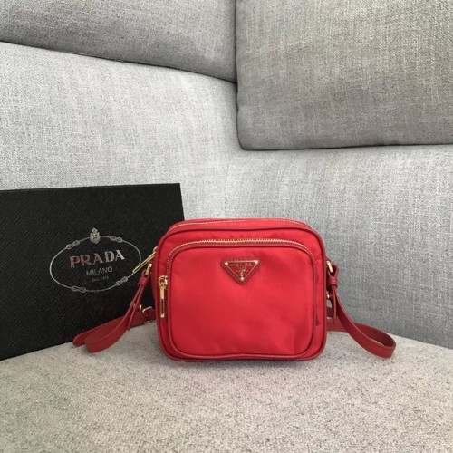 Prada nylon schoudertas 82022 rood