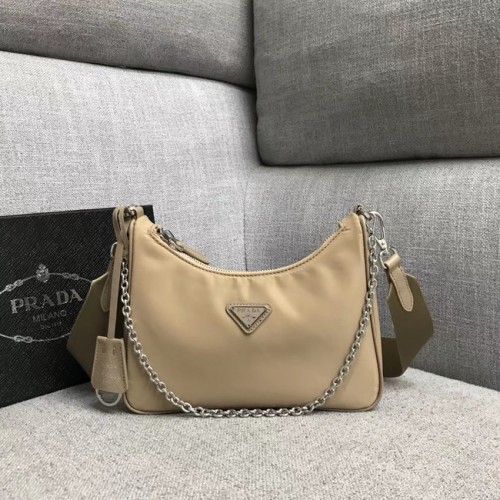 Prada nylon schoudertas 91277 abrikoos