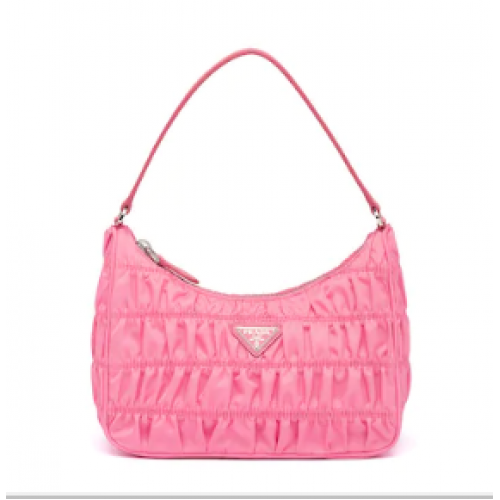 Prada nylon en saffiano leren minitas 1NE204 roze