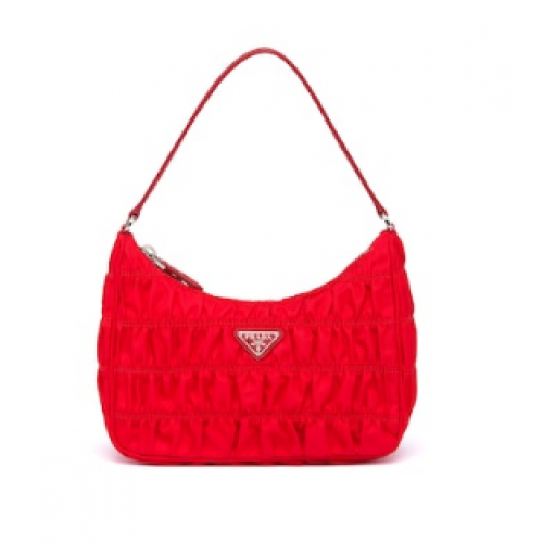 Prada nylon en saffiano leren minitas 1NE204 rood