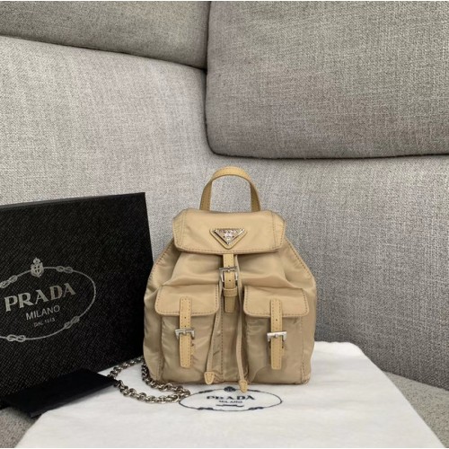 Prada Nylon mini rugzak 1BH029 abrikoos