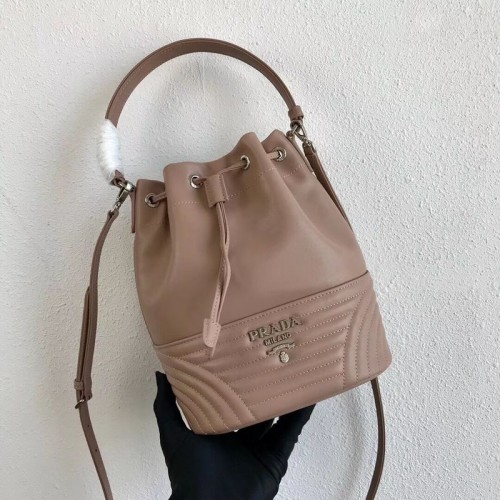Prada Original Kalfsleren Bucket Bag 1BH038 Nude