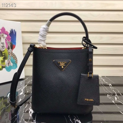 Prada Panier Small Originele Saffiano Tas 1BA217 Zwart