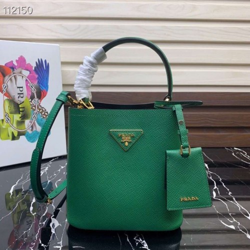 Prada Panier small Original Saffiano Tas 1BA217 Groen
