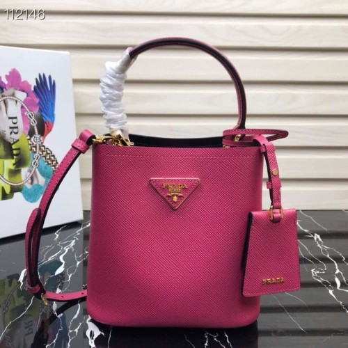 Prada Panier kleine Original Saffiano Tas 1BA217 Rose