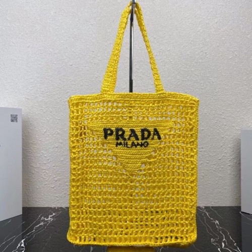 Prada Raffia draagtas 1CH393 geel