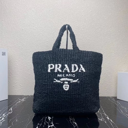 Prada Raffia draagtas 1NE229 zwart