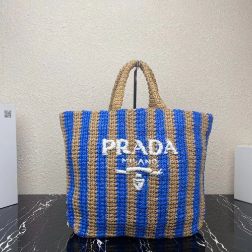 Prada Raffia draagtas 1NE229 blauw