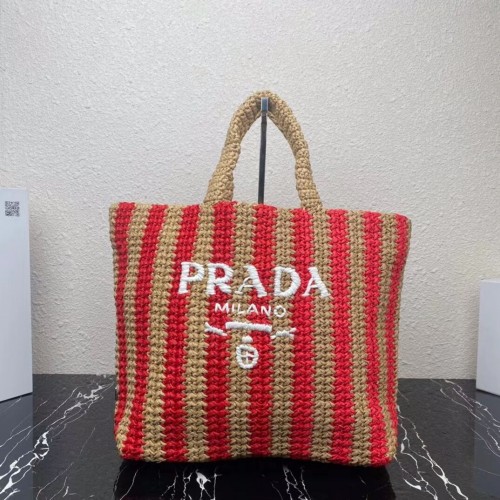 Prada Raffia draagtas 1NE229 rood