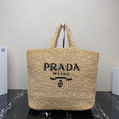 Prada draagtas van raffia 1NE229 bruin