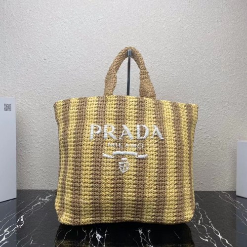 Prada Raffia draagtas 1NE229 geel