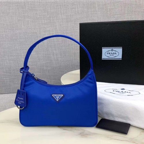 Prada Re-Edition 2000 nylon minitas 1NE515 Elektro-optisch blauw