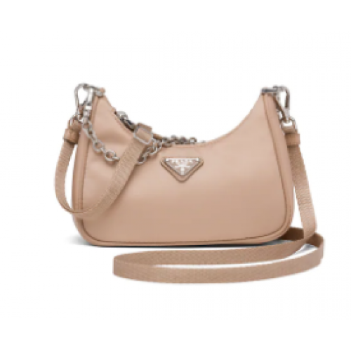 Prada Re-Edition nylon mini schoudertas 1TT122 abrikoos