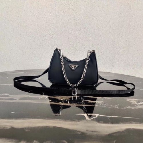 Prada Re-Edition nylon mini schoudertas 1TT122 zwart