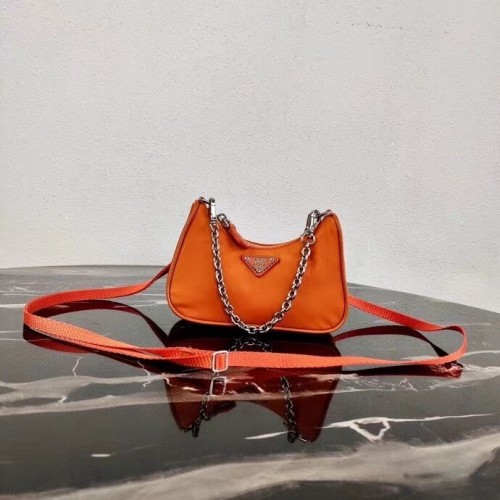 Prada Re-Edition nylon mini schoudertas 1TT122 oranje
