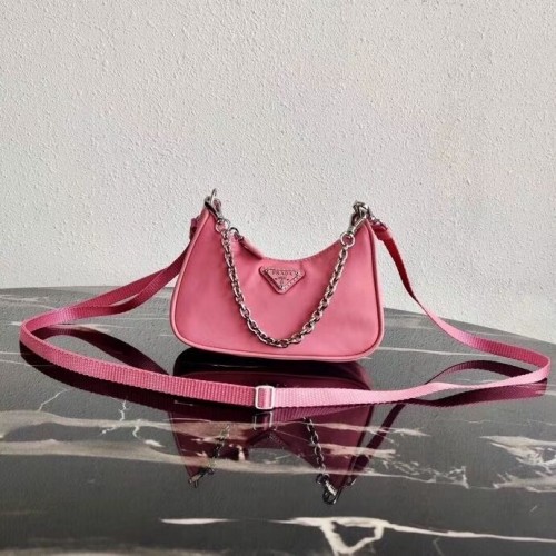 Prada Re-Edition nylon mini schoudertas 1TT122 roze