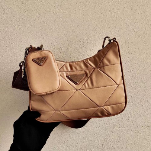 Prada Re-Edition nylon schoudertas 1BC151A Biscuits