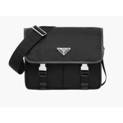 Prada Re-Nylon en Saffiano leren schoudertas 2VD769 zwart