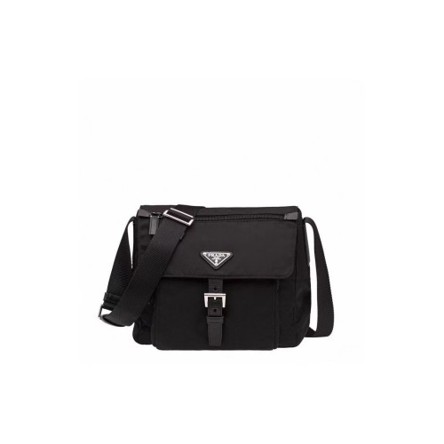 Prada Re-Nylon en Saffiano leren schoudertas BD8994 zwart