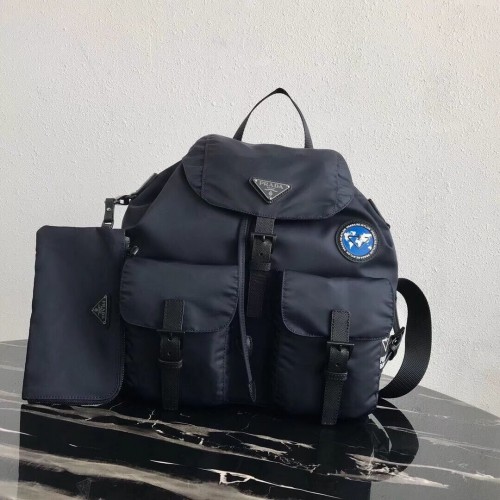 Prada Re-Nylon rugzak 1BZ811 zwart&blauw