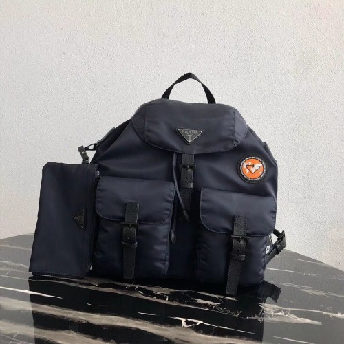 Prada Re-Nylon rugzak 1BZ811 zwart&oranje