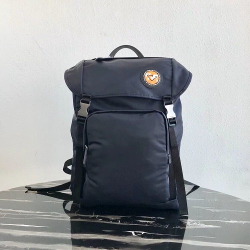 Prada Re-Nylon rugzak 2VZ135 zwart&oranje