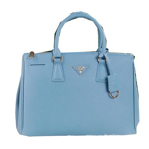 Prada Saffiano kalfsleren draagtas PBN2274 hemelsblauw