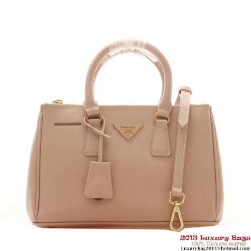 Prada draagtas van saffianoleer 30 cm BN1801 lichtroze