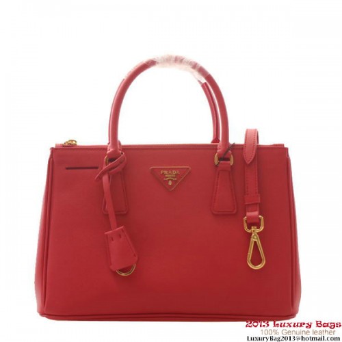 Prada draagtas van saffianoleer 30 cm BN1801 rood