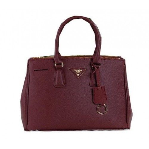 Prada Saffiano Leren Tote Bag PBN1801 Bourgondië