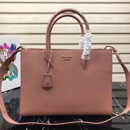 Prada Saffiano Leren Tote Large 1BA153 roze