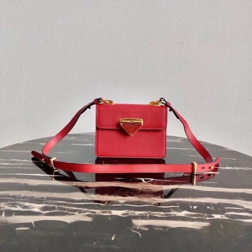 Prada Saffiano leren Prada Symbole tas 1BD270 rood