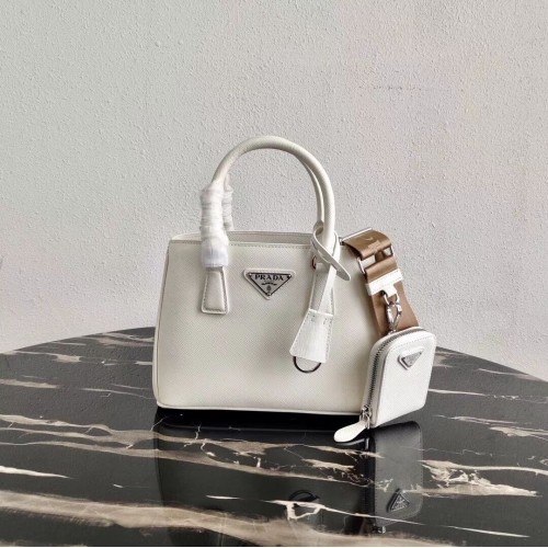 Prada Saffiano leren mini-tas 1BA296 Wit