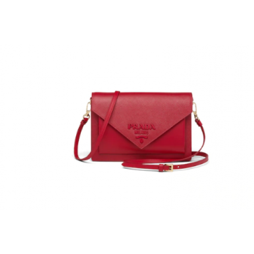 Prada Saffiano leren mini-tas 1BP020 rood