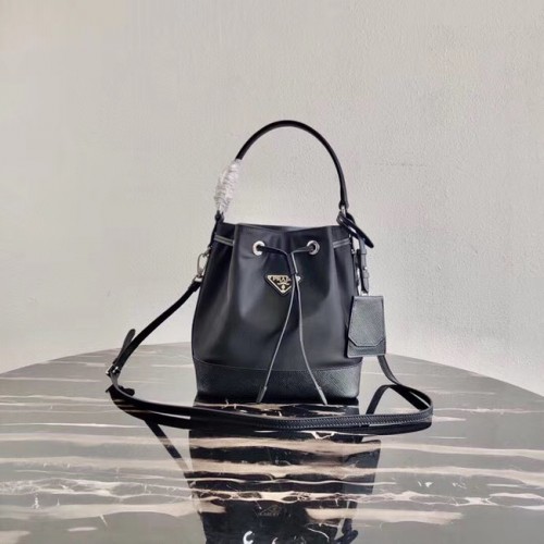 Prada Saffiano leren mini schoudertas 1BE055 zwart